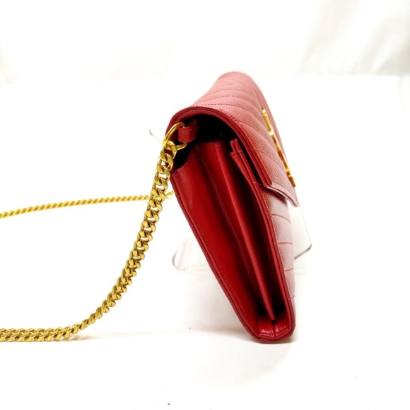 SAINT LAURENT - Shoulder Bag Red Leather R1.097 - Picture 2 of 7